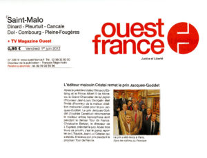 Ouest-France - Prix Jacques-Goddet - Vendredi 1er juin 2012