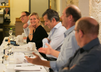 La table des jurés, côté présidence du Jury. Où Philippe Sudres, Christian Prudhomme, François-Xavier Lefranc, Isabelle Roche et Henri Montulet se montrent de joyeuse compagnie !