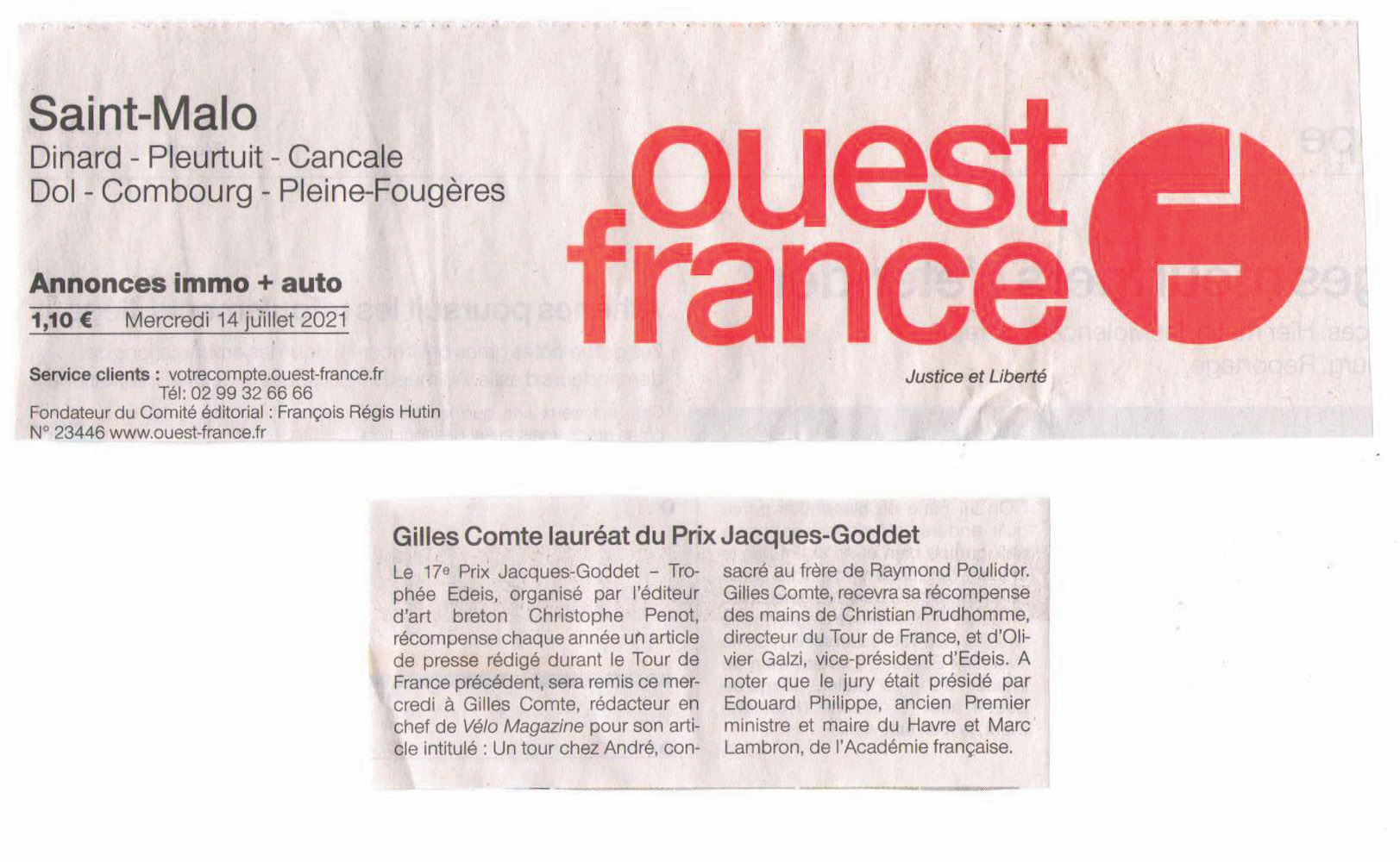 Ouest-France Tout de France Prix Jacques-Goddet