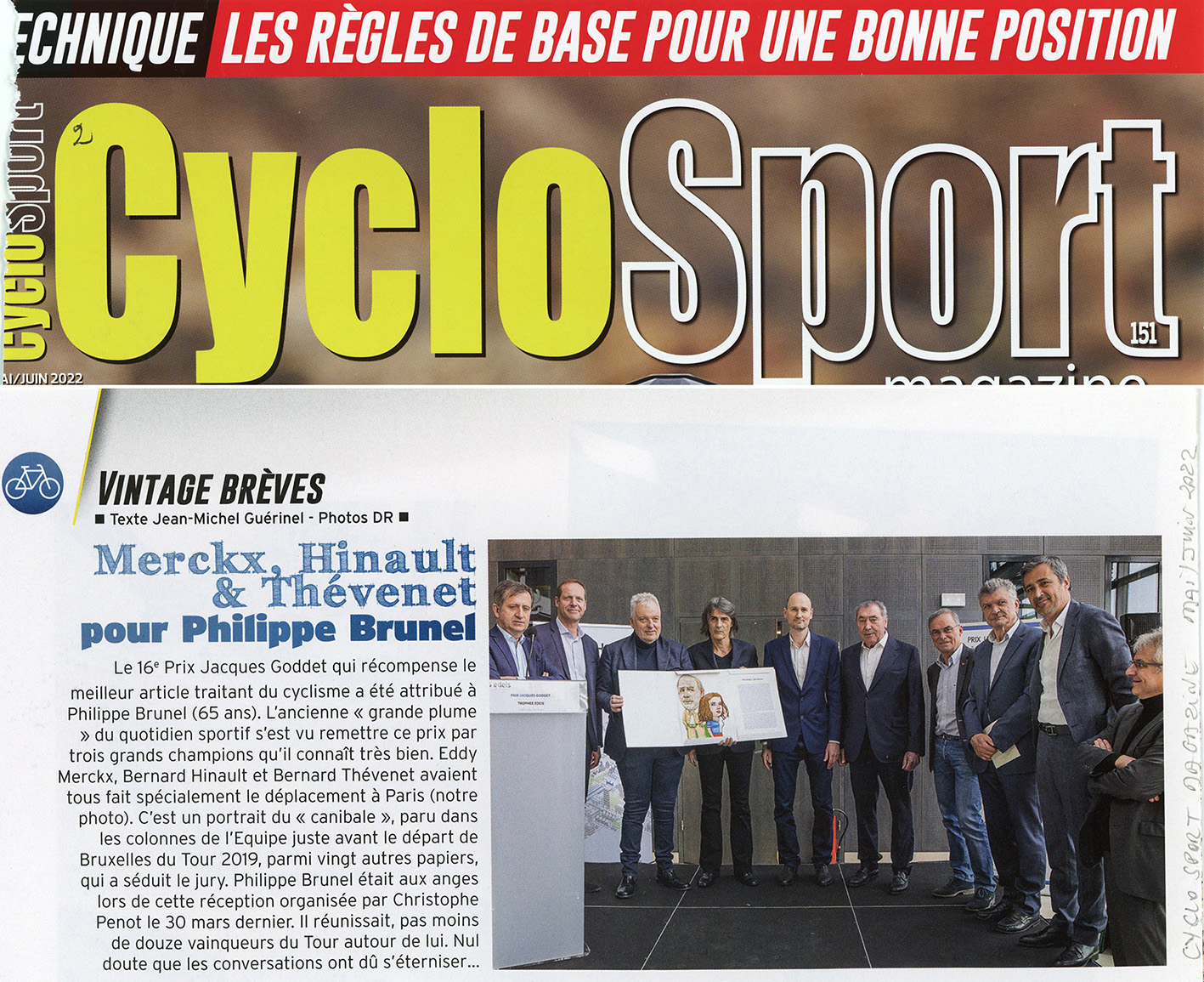 Cyclosport Tour de France Prix Jacques-Goddet
