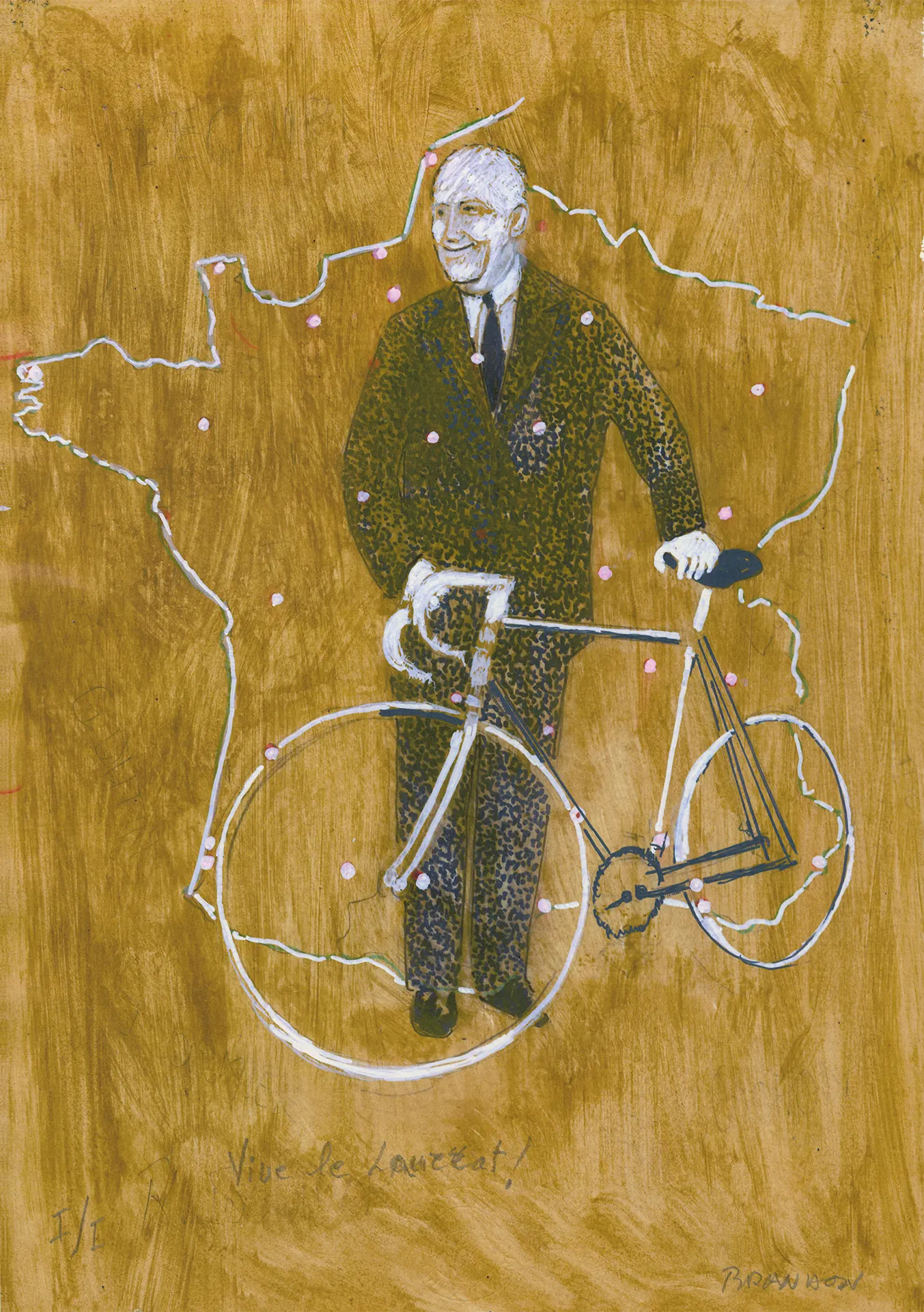 frederic-brandon-21e-prix-jacques-goddet Lithographie du 21<sup>e</sup> prix Jacques-Goddet, réalisé par l'artiste Frédéric Brandon.