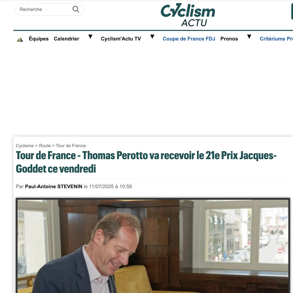 Prix Jacques-Goddet cyclism Actu
