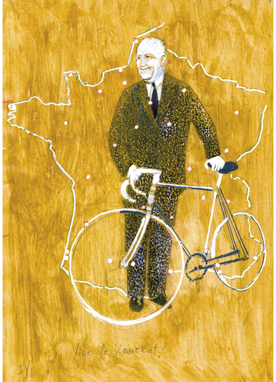 Estampe du 21e prix Jacques-Goddet, réalisé par l'artiste Frédéric Brandon.