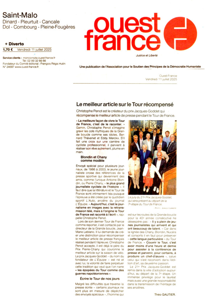 Presse Ouest-France Prix Jacques-Goddet 2024